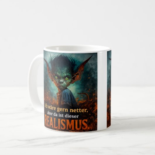 Grumpy Goblin Quote – Dark Humor Design Kaffeetasse (Vorderseite Links)