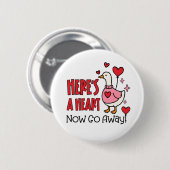 Grumpy Goose Anti-Valentins-Herz Button (Vorne & Hinten)