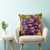 Grumpy grapes and angry fruit funny whimsical kitc kissen (Stuhl )