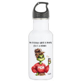 Grumpy Green Furry Lieben Kaffee Edelstahlflasche (Vorderseite)