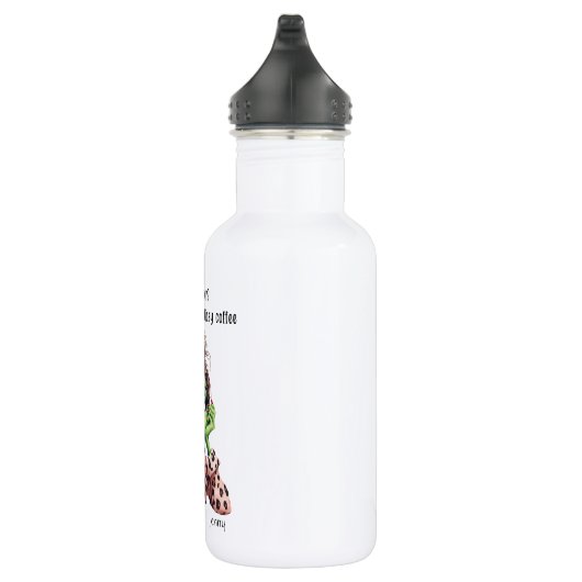 Grumpy Green Furry Lieben Kaffee Edelstahlflasche (Rechts)