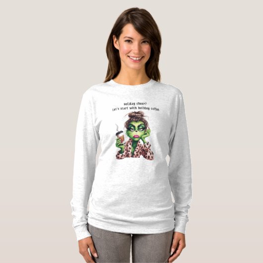Grumpy Green Furry Lieben Kaffee T-Shirt (Vorne ganz)