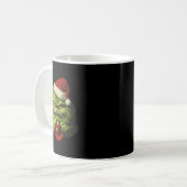 Grumpy Green Santa Cat Retro Katzenjause Kaffeetasse (Vorderseite Links)