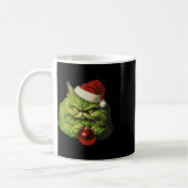 Grumpy Green Santa Cat Retro Katzenjause Kaffeetasse (Links)