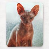 Grumpy Hairless Sphynx Cat Mousepad (Vorne)