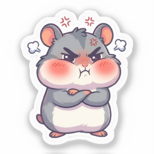 Grumpy Hamster Aufkleber (Vorderseite)