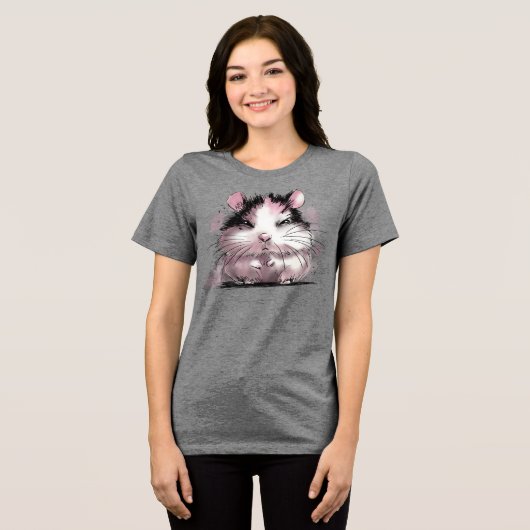 Grumpy Hamster Tri-Blend Shirt (Vorderseite voll)