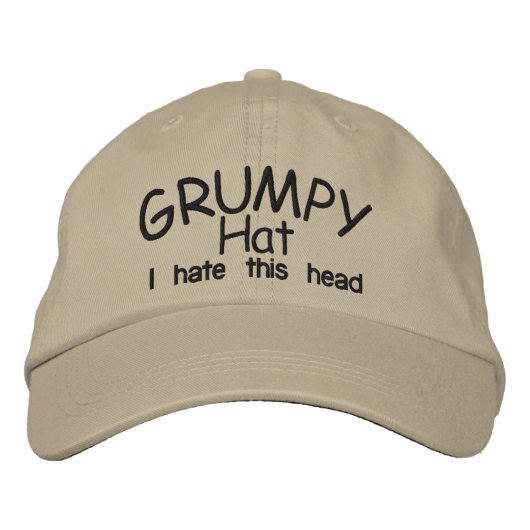 Grumpy HAT Bestickte Kappe (Vorderseite)