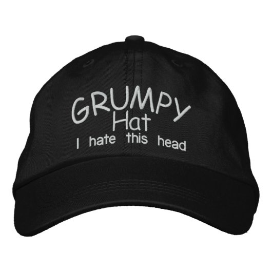 Grumpy HAT Bestickte Kappe (Vorderseite)
