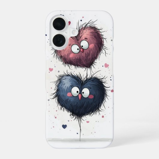 Grumpy heart Minis iPhone 16 Hülle (Rückseite)