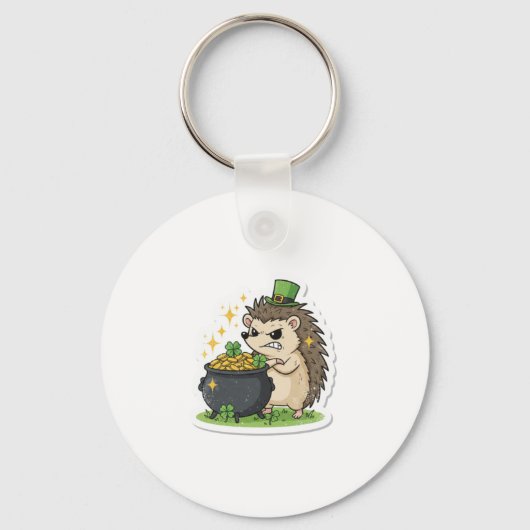 Grumpy Hedgehog St. Patrick's Day Schlüsselanhänger (Vorderseite)
