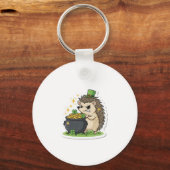 Grumpy Hedgehog St. Patrick's Day Schlüsselanhänger (Rückseite)