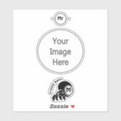 Grumpy Hermit Crab Silhouette Monogram Aufkleber (Blatt)