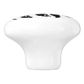 Grumpy Hermit Crab Silhouette Monogram Keramikknauf (Seitenansicht)