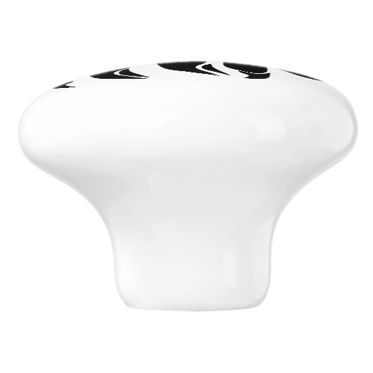 Grumpy Hermit Crab Silhouette Monogram Keramikknauf (Seitenansicht)