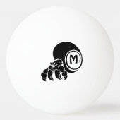 Grumpy Hermit Crab Silhouette Monogram Tischtennisball (Rückseite)