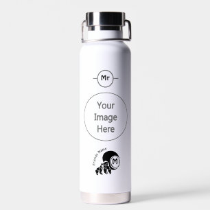 Grumpy Hermit Crab Silhouette Monogram Trinkflasche