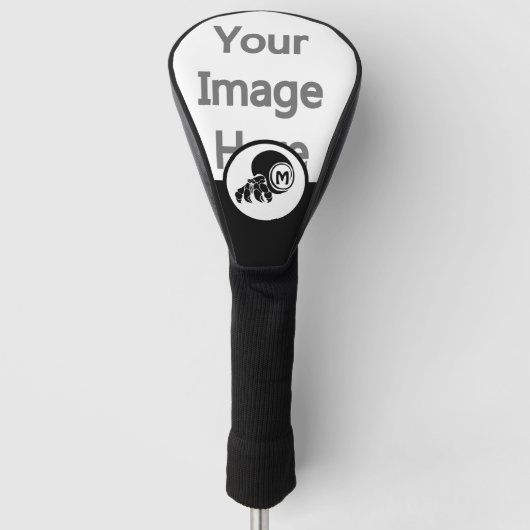 Grumpy Hermit Crab Silhouette Monogram w Foto Golf Headcover (Vorderseite)