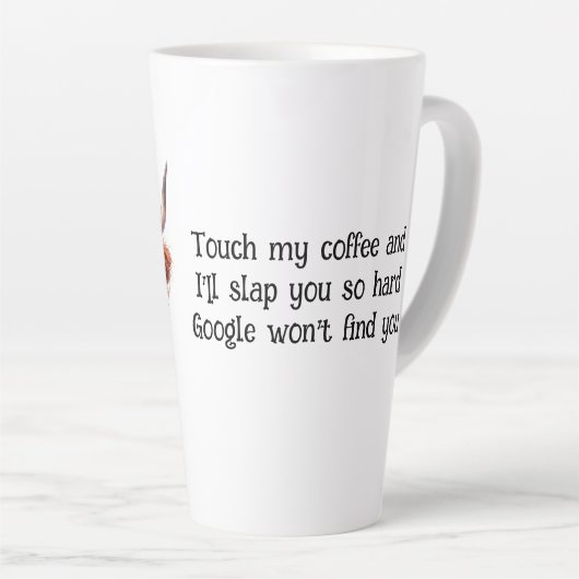 Grumpy Highland Cow & Google Coffee/Latte Tasse (Rechte Ecke)