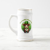 Grumpy Highland Cow St Patrick's Day Bierglas (Links)