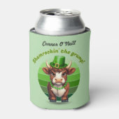 Grumpy Highland Cow St Patrick's Day Dosenkühler (Kanne Vorderseite)