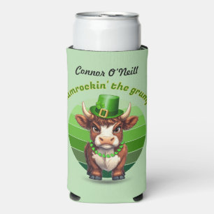 Grumpy Highland Cow St Patrick's Day Selters Dosenkühler