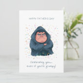 Grumpy Hooded Character Father's Day Card Einladung (Stehend Vorderseite)