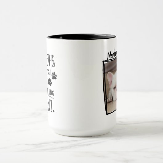 Grumpy Hund Funny Zitat mit Foto Pet Black Tasse (Zentrum)