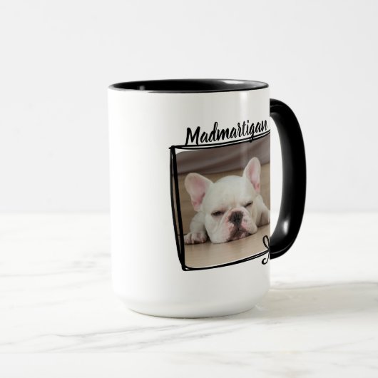 Grumpy Hund Funny Zitat mit Foto Pet Black Tasse (VorderseiteRechts)