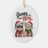 Grumpy ist die neue frohe Weihnachtskatze Lover Keramik Ornament (Rechts)