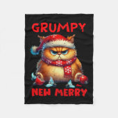 Grumpy ist die neue frohe Weihnachtskatze Sarcasti Fleecedecke (Vorderseite)