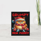 Grumpy ist die neue frohe Weihnachtskatze Sarcasti Karte (Vorderseite)