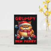 Grumpy ist die neue frohe Weihnachtskatze Sarcasti Karte (Gelbe Blume)
