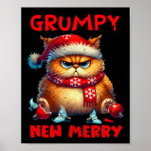 Grumpy ist die neue frohe Weihnachtskatze Sarcasti Poster (Vorne)