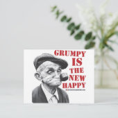 Grumpy ist neu glücklich postkarte (Stehend Vorderseite)