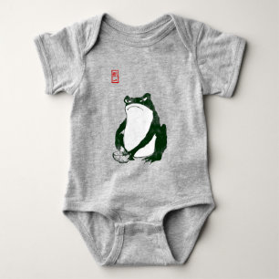 Grumpy Japanese Frog Toad 19. Jahrhundert Baby Strampler