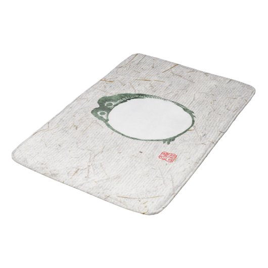 Grumpy Japanese Frog Toad 19. Jahrhundert Badematte (Schrägansicht)