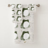 Grumpy Japanese Frog Toad 19. Jahrhundert Badhandtuch Set (Insitu)