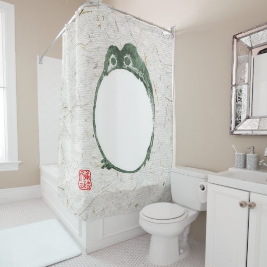 Grumpy Japanese Frog Toad 19. Jahrhundert Duschvorhang (Beispiel)