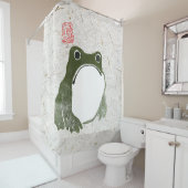 Grumpy Japanese Frog Toad 19. Jahrhundert Duschvorhang (Beispiel)