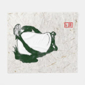 Grumpy Japanese Frog Toad 19. Jahrhundert Fleecedecke (Vorderseite (Horizontal))