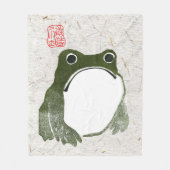 Grumpy Japanese Frog Toad 19. Jahrhundert Fleecedecke (Vorderseite)