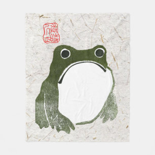 Grumpy Japanese Frog Toad 19. Jahrhundert Fleecedecke