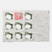 Grumpy Japanese Frog Toad 19. Jahrhundert Geschirrtuch (Horizontal)