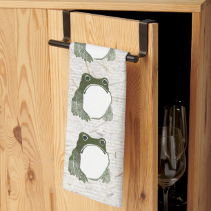 Grumpy Japanese Frog Toad 19. Jahrhundert Geschirrtuch