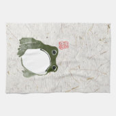Grumpy Japanese Frog Toad 19. Jahrhundert Geschirrtuch (Horizontal)