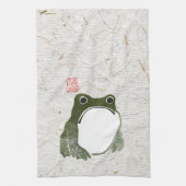 Grumpy Japanese Frog Toad 19. Jahrhundert Geschirrtuch (Vertikal)