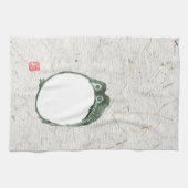 Grumpy Japanese Frog Toad 19. Jahrhundert Geschirrtuch (Horizontal)