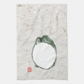 Grumpy Japanese Frog Toad 19. Jahrhundert Geschirrtuch (Vertikal)