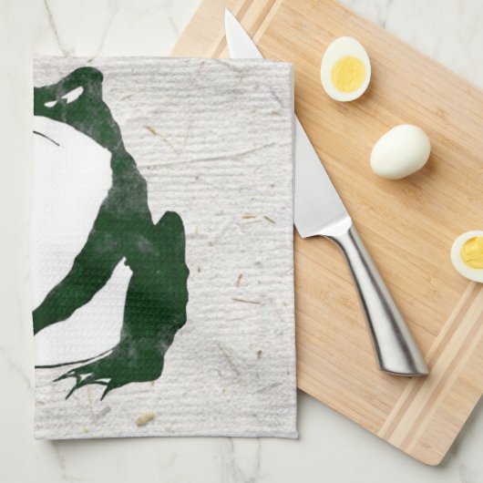 Grumpy Japanese Frog Toad 19. Jahrhundert Geschirrtuch (Viertel Falte)